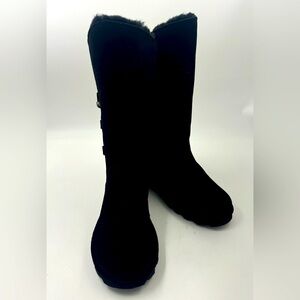 Women's Black Bearpaw Jenna 10 Inch Suede Boots Size US 10 UK 8